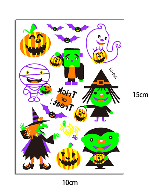 Fashion 5# Children Cartoon Halloween Fluorescent Tattoo Stickers