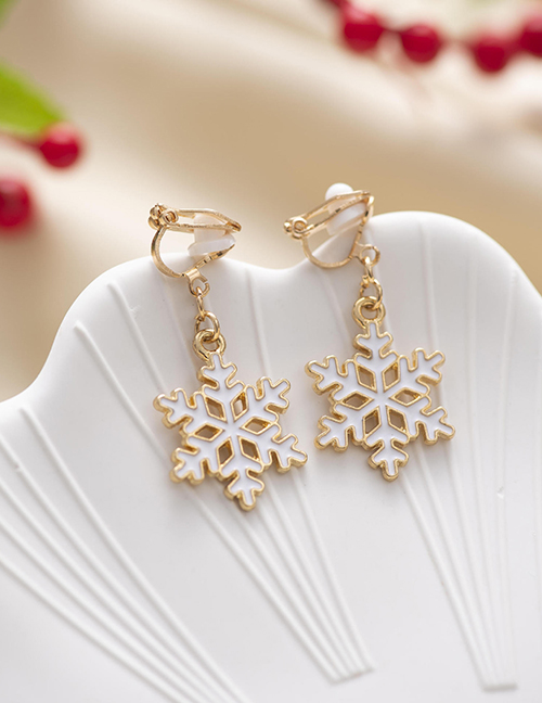 Fashion 12# Christmas Snowman Bells Elk Gift Box Ear Clips