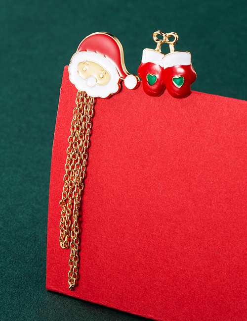 Fashion Santa Claus + Gloves Alloy Dripping Santa Snowman Chain Christmas Brooch