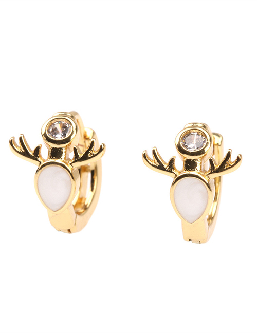 Fashion White Copper And Diamond Earrings