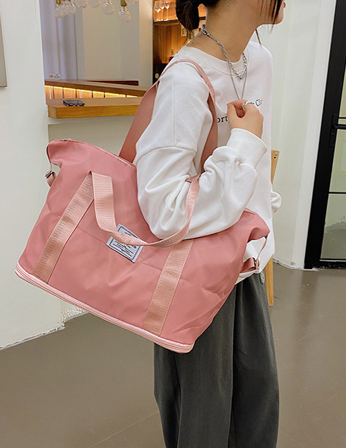 Fashion Pink Large Capacity Square Dry And Wet Separation Tote Bag