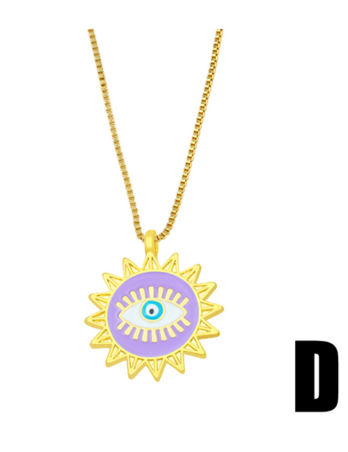Fashion Purple Copper Dripping Eyes Necklace