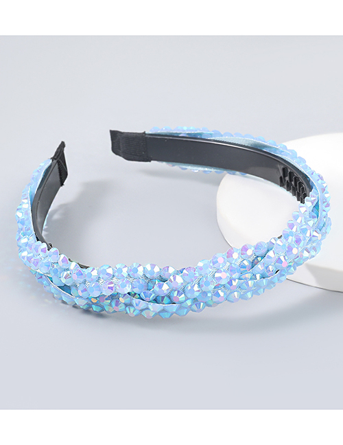 Fashion Blue Diamond-studded Acrylic Winding Headband