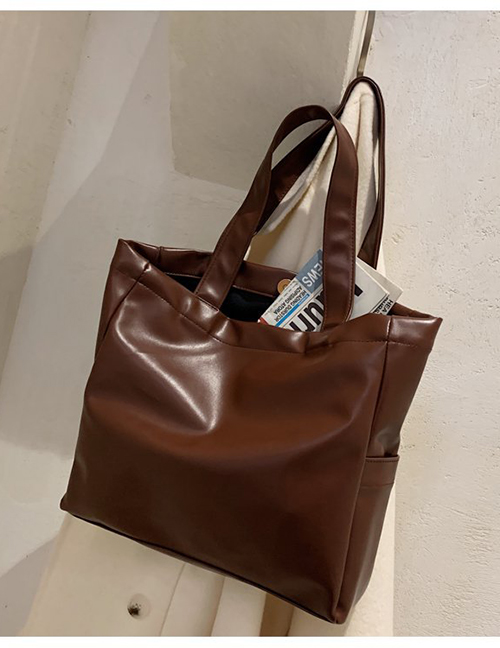 Fashion Brown Soft Leather Large-capacity Handbag