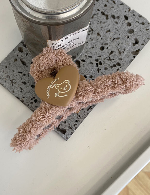 Fashion Coffee Color Large Plush Love Bear Catching Clip