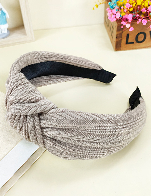 Fashion Khaki Single-layer Wheat Ear Pattern Knotted Woolen Headband