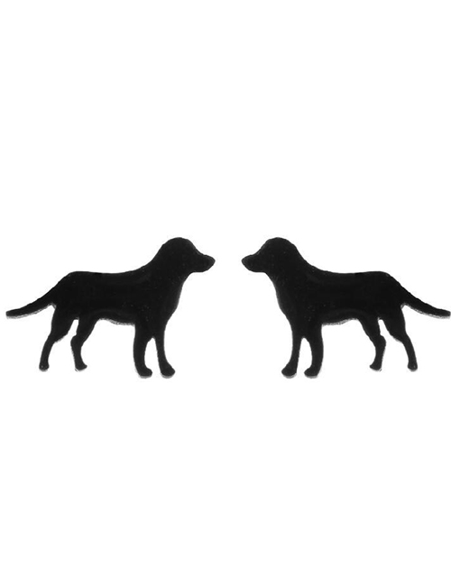 Fashion Black Stainless Steel Pet Dog Love Earrings