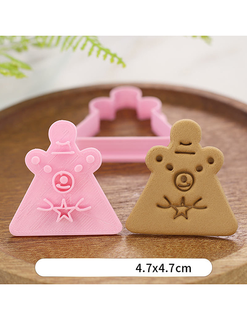 Fashion Triangle Bear Christmas Cartoon Press Dry Cookie Mold