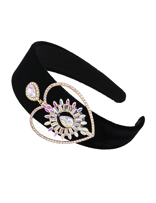 Fashion Ab Color Fabric Alloy Diamond-studded Love Headband