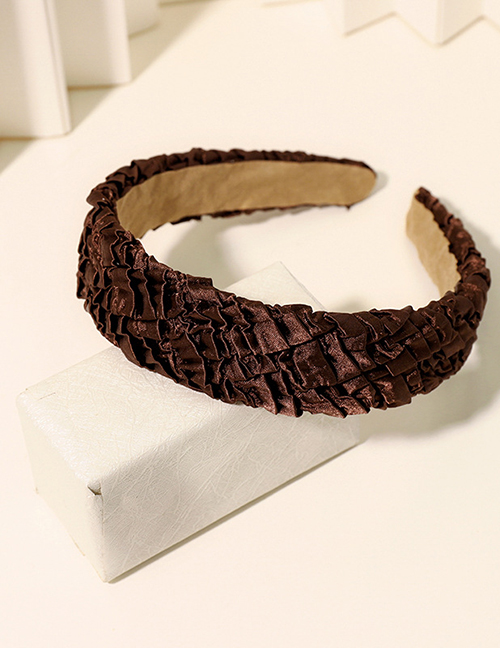 Fashion Dark Brown Fabric Pleated Headband