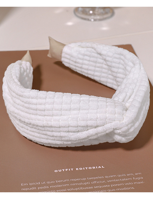Fashion White Cross Wide Brim Woolen Headband