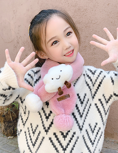 Fashion Korean Pink Clouds[thickened Version] Children's Cartoon Cloud Scarf Collar (about 6 Months-8 Years Old)