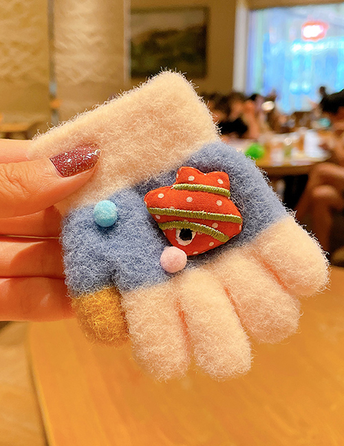 Fashion Beige 0-3 Years Old Children's Clownfish Warm Five-finger Gloves