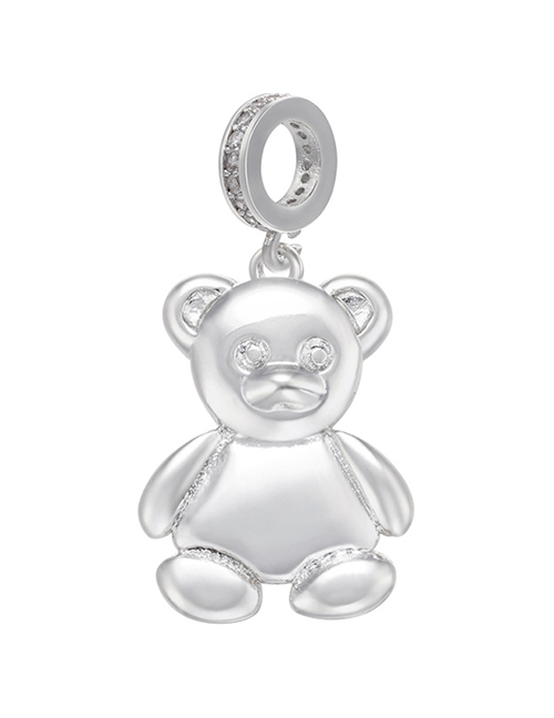 Fashion White Gold Buckle Metal Glossy Bear Diy Accessories