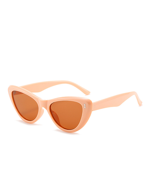 Fashion Powder Frame Tea Slices Cat Eye Rice Stud Sunglasses