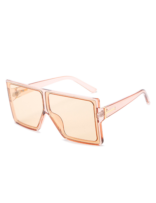 Fashion Champagne Box Tea Slices T-shaped Big Frame Sunglasses