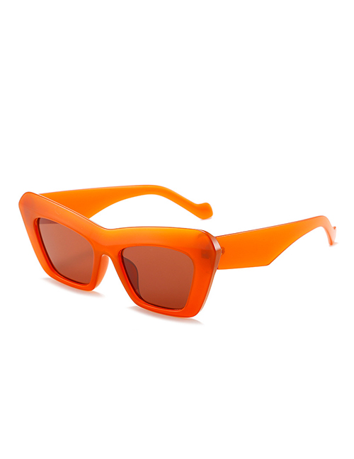 Fashion Orange Box Tea Slices Triangle Cat Eye Sunglasses