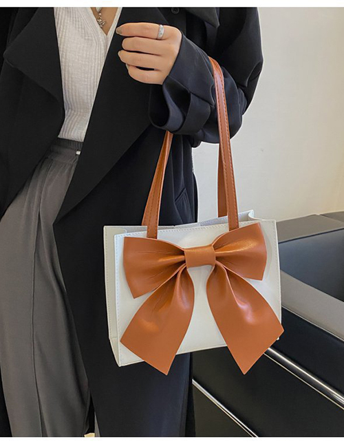 Fashion Light Brown Large Capacity Bow Shoulder Bag