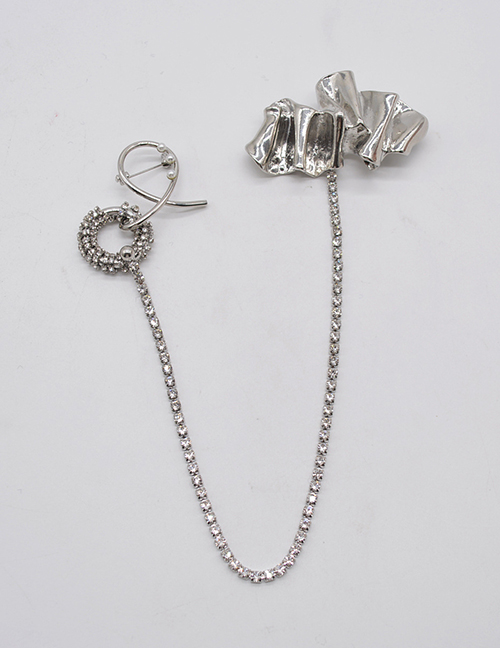 Fashion Silver Alloy Diamond Circle Irregular Brooch