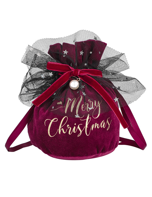 Fashion Wine Red Gift Bag Christmas Velvet Apple Bag