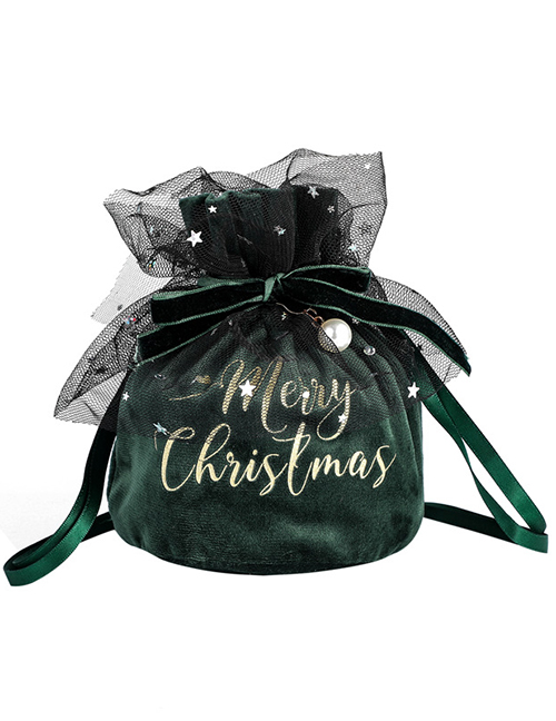 Fashion Green Gift Bag Christmas Velvet Apple Bag