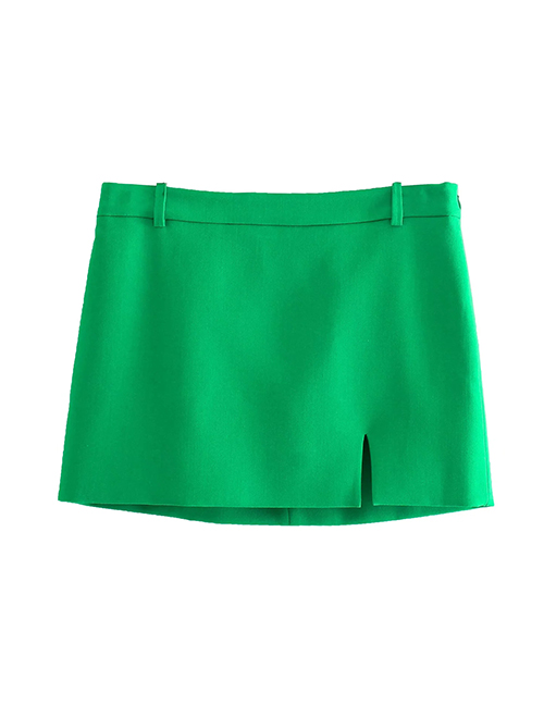 Fashion Green Slit Skirt