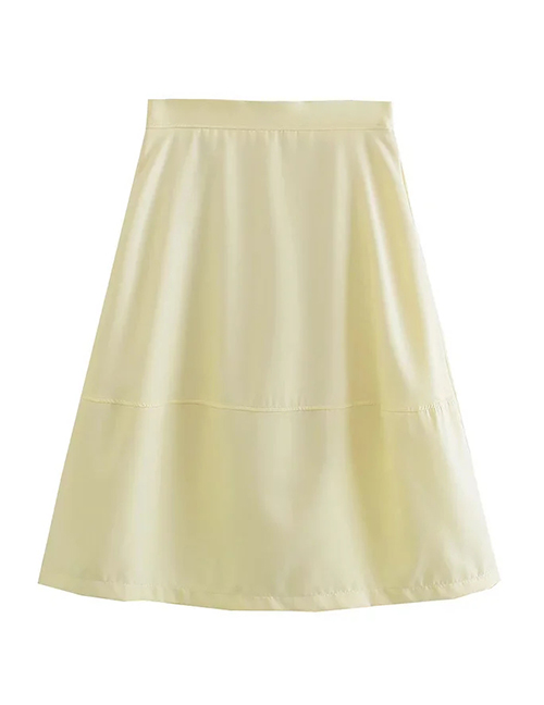 Fashion Apricot Micro-pleated A-line Skirt