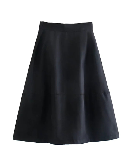 Fashion Black Micro-pleated A-line Skirt