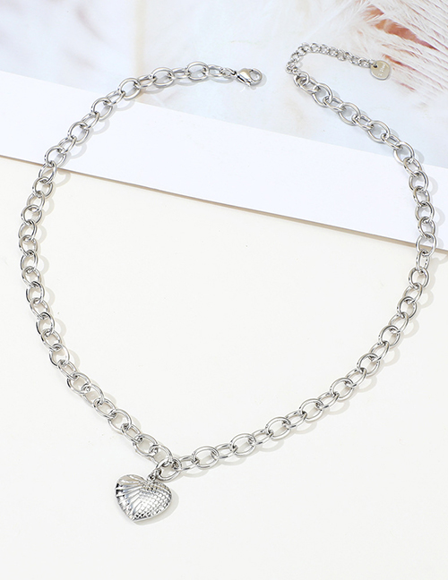 Fashion Steel Color Stainless Steel Love Necklace