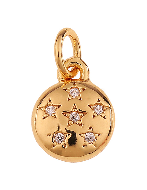 Fashion 10 # Copper Inlaid Zirconium Geometry Key Key Lock Pentagon Diy Accessories
