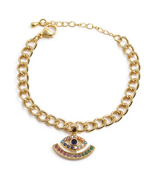 Fashion 4# Copper And Diamond Geometric Eye Chain Bracelet
