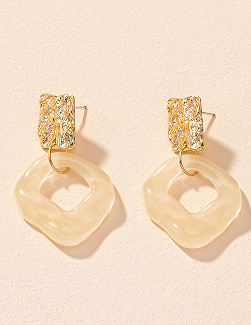 Fashion Gold Color Acrylic Irregular Geometric Stud Earrings