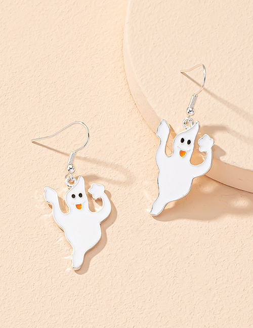 Fashion White Ghost Halloween Pumpkin Ghost Geometric Earrings