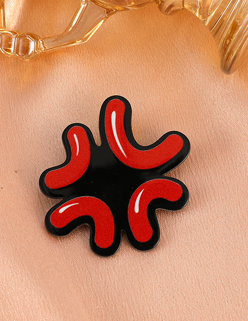 Fashion Black Red Acrylic Expression Geometric Hairpin