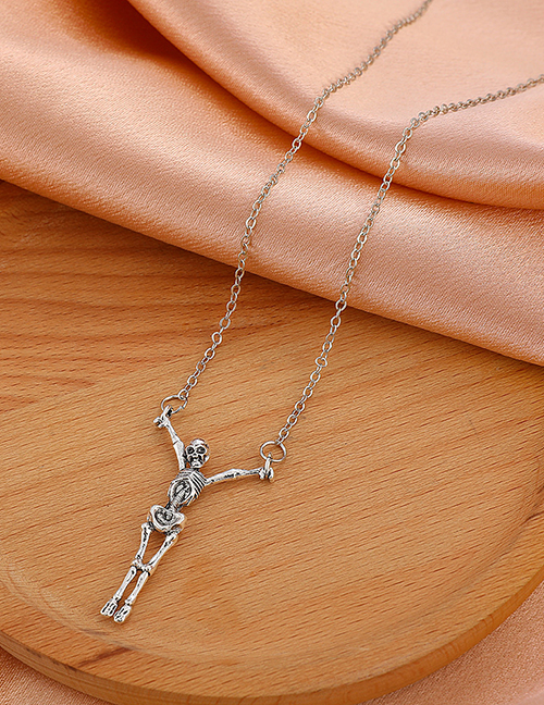 Fashion Silver Color Halloween Skull Necklace