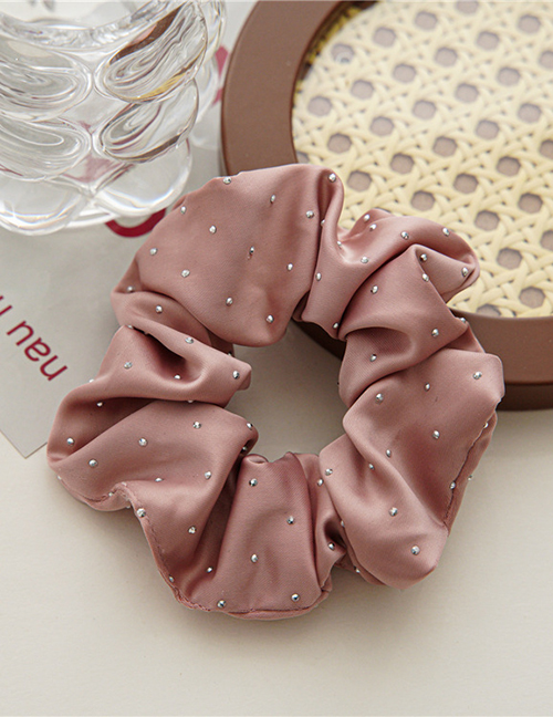 Fashion Point Drill Coffee Color Pure Color Dot Drill Pleated Hair Tie