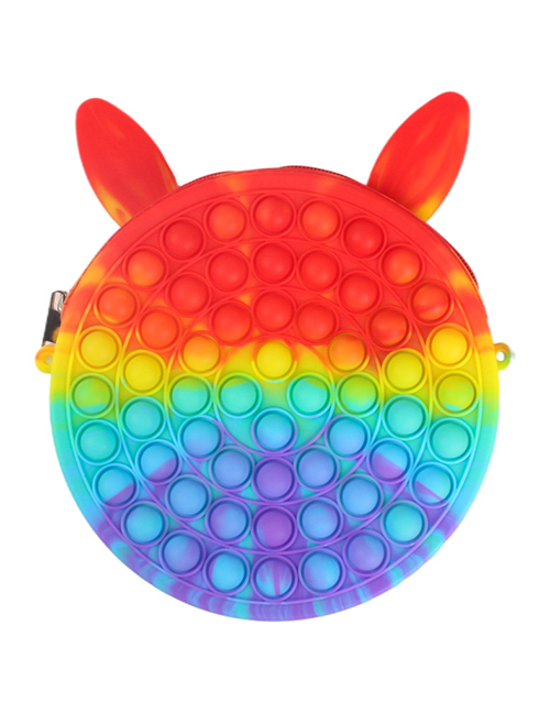 Fashion 20cm Rainbow Rabbit Bag G035-07 Putting Children's Pressing Messenger Bag