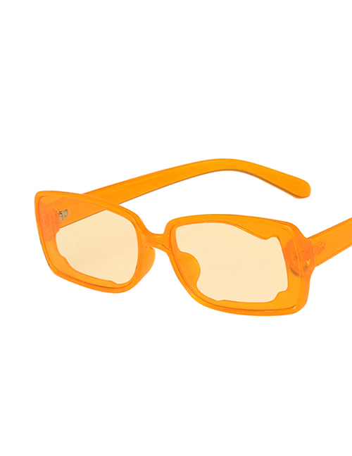 Fashion Yellow Piece Resin Geometric Box Sunglasses