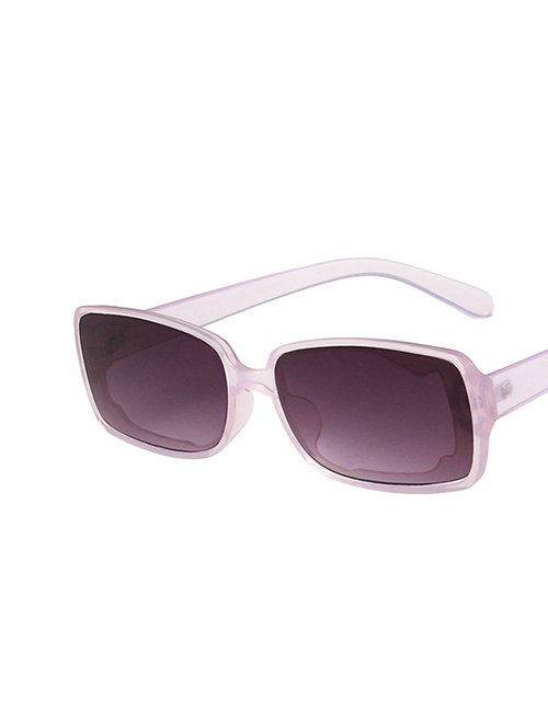 Fashion Jelly Purple Resin Geometric Box Sunglasses