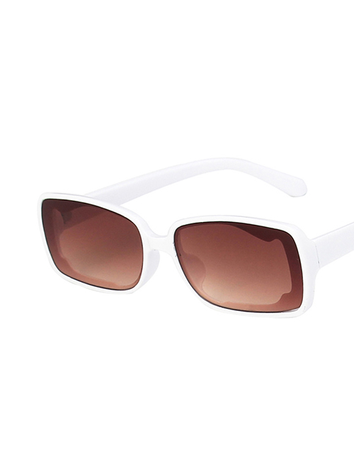 Fashion Contents Of Gradual Tea Resin Geometric Box Sunglasses