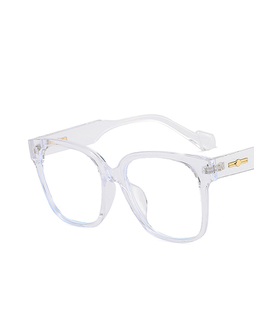 Fashion Transparent White White Square Wide Leg Sunglasses