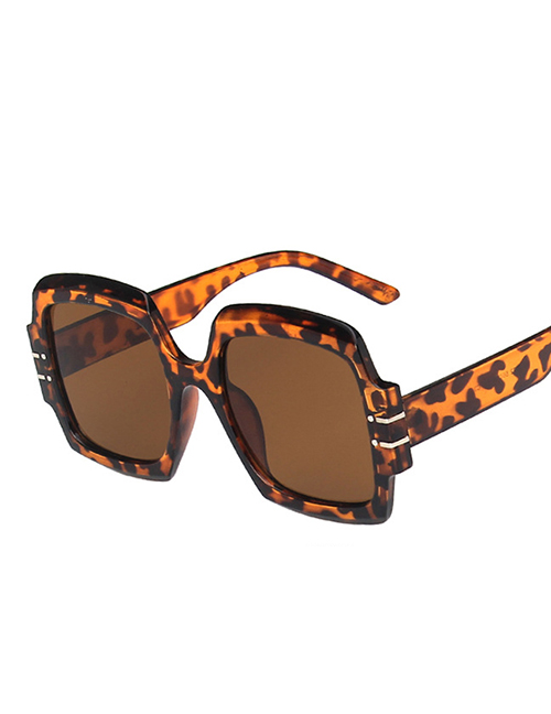 Fashion Leopard Tea Tablets Square Box Sunglasses