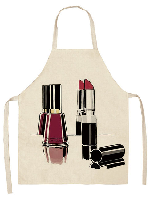 Fashion 46# Lipstick Perfume Printed Linen Apron