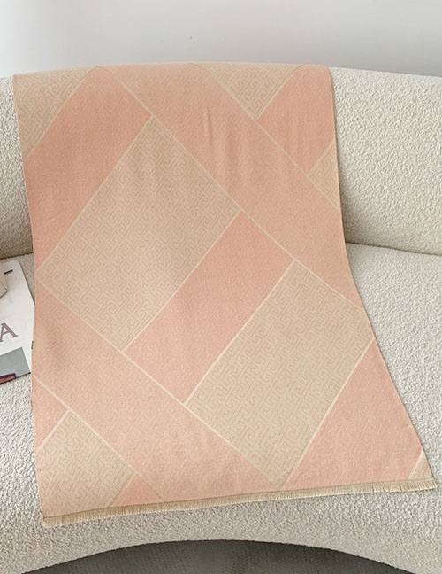 Fashion Pink Imitation Shell Printed Two-color Shawl  Acrylic %2f Artificial Wool