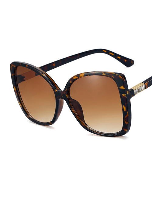 Fashion Leopard/gradient Tea Pc Square Sunglasses