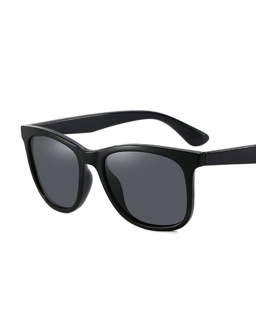Fashion Bright Black/full Gray Large Frame Wide-leg Sunglasses