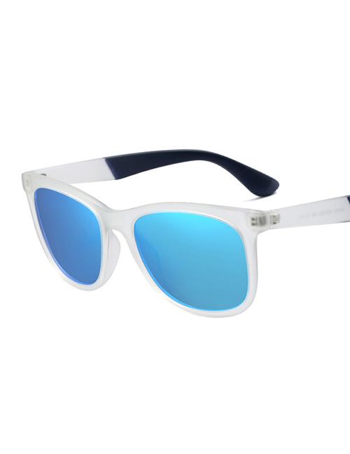 Fashion White/blue Mercury Large Frame Wide-leg Sunglasses