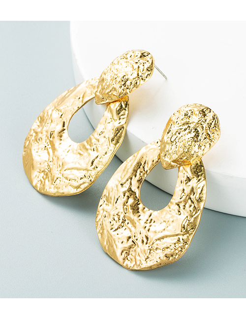 Fashion Gold Color Alloy Oval Earrings