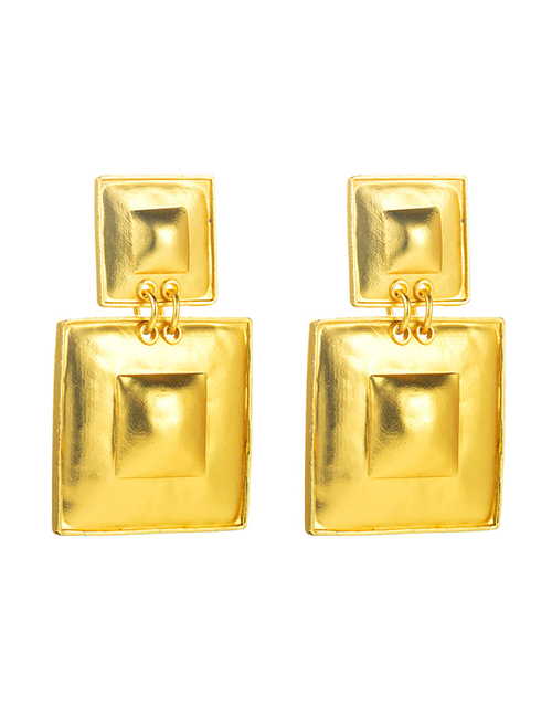 Fashion Gold Color Metal Square Geometric Stud Earrings