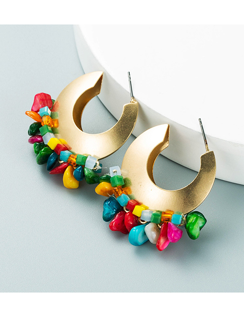 Fashion Color Alloy Geometric C-shaped Earrings